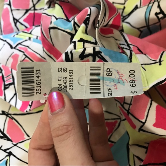 Talbots art deco printed Chino Capri Pants - Picture 3 of 3